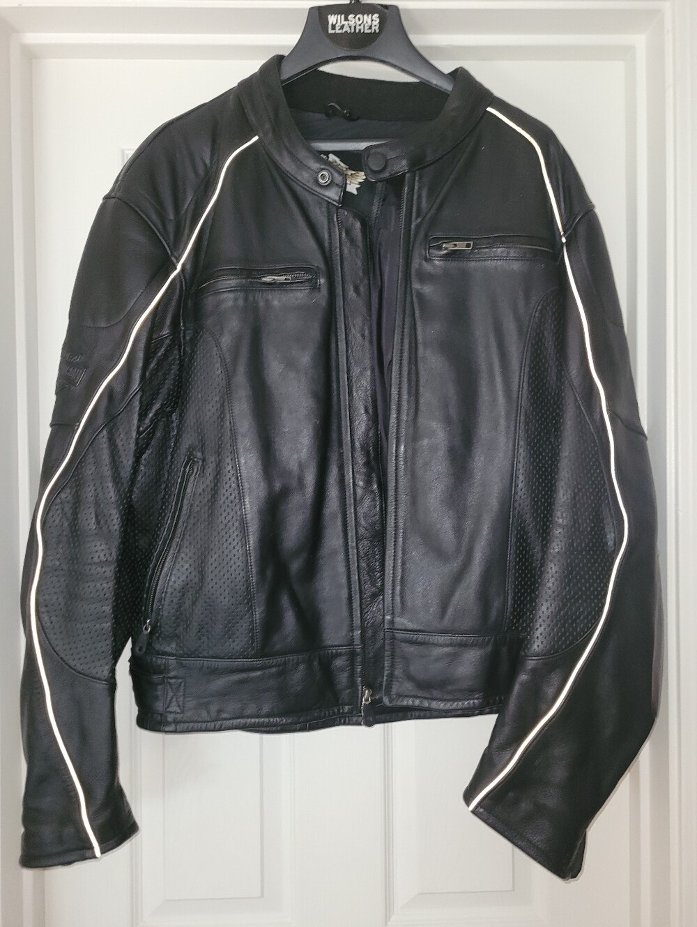 Vintage Harley Davidson Leather Men's Black Perforated Leather Jacket